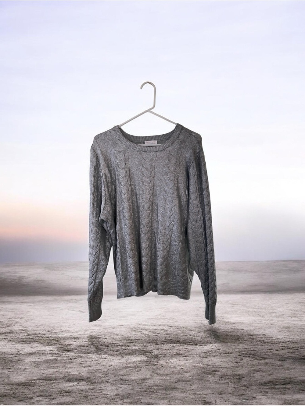 Women’s silver Cable Knit Sweater